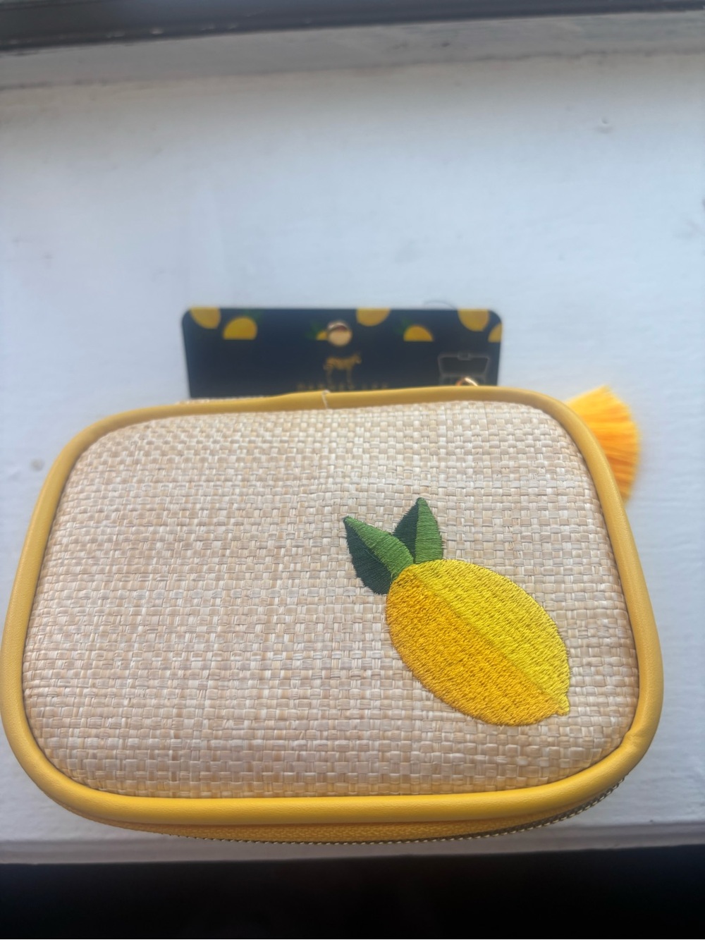 Dabney Lee Kids Lemon Embroidered Zip Pouch - Yellow & Green